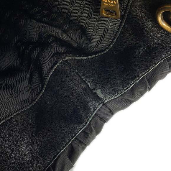Prada Gathered Nylon Tote Bag BN2346 PRADA 2-Way Black - Picture 10 of 16